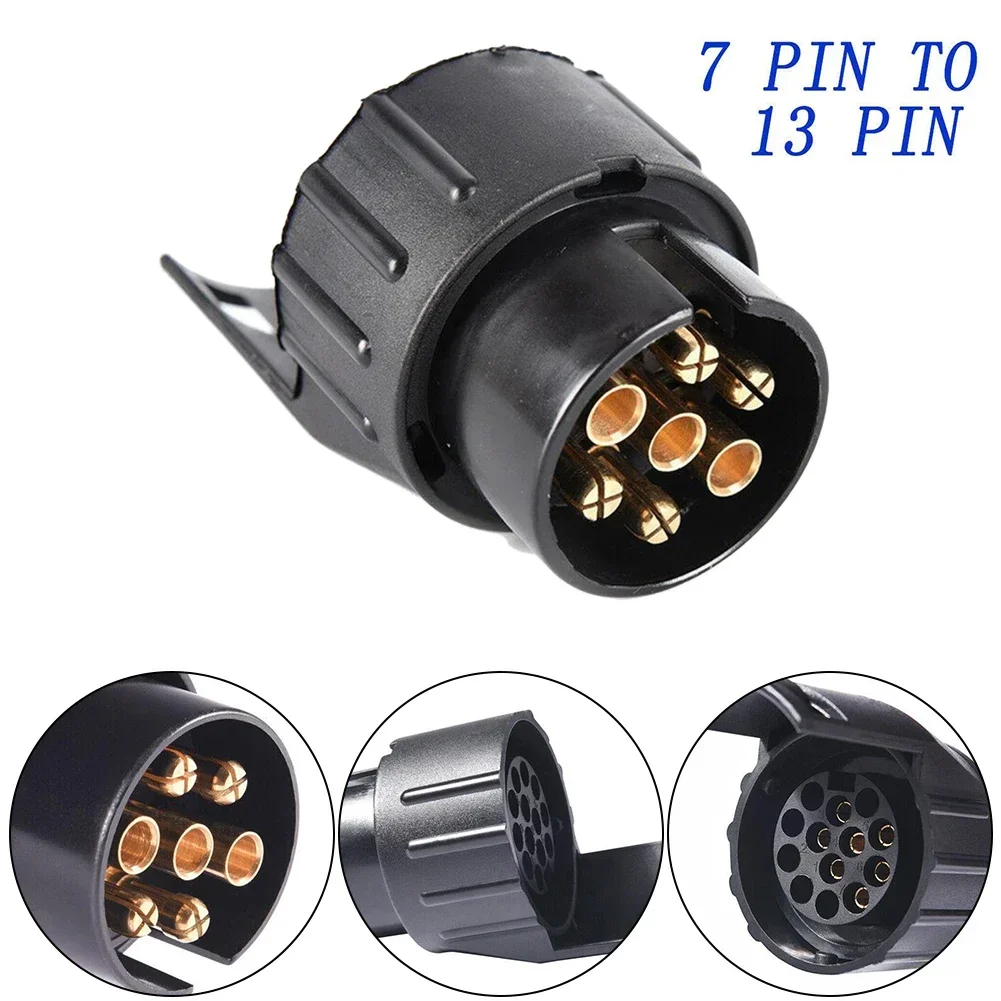 7 Pin To 13 Pin Plug Adapter Trailers Connectors 12V Towbars Towing Waterproof Plugs Socket Adapters Car Truck Caravan Accessory