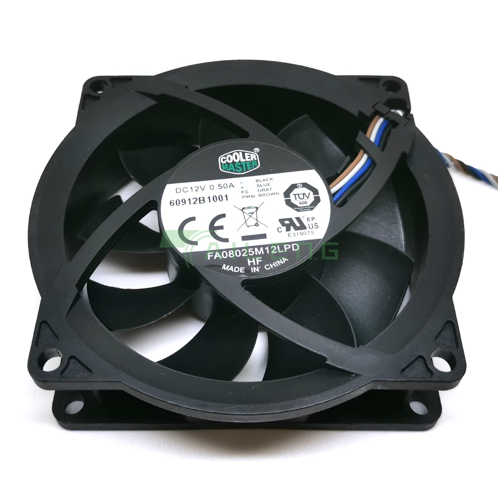 Imagem -03 - Ventilador de Refrigeração para Coolermaster Fa08025m12lpd Dissipador de Calor 4pin 12v 0.50a 804057001 80x80x25 mm Novo