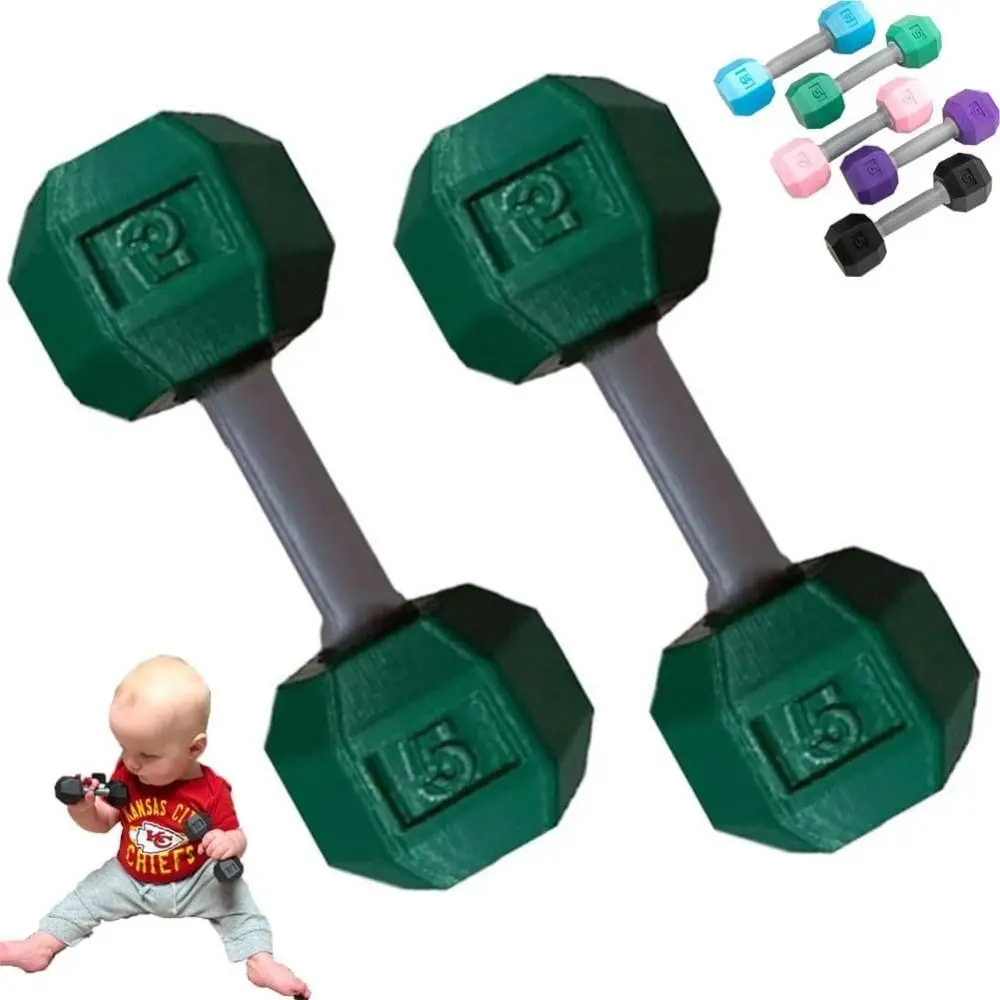 ง่ายต่อการถือ Miniature Baby Dumbbell ของขวัญ PLA พลาสติก Rattle Dumbbell ของเล่นการออกกําลังกายน้ําหนักมีส่วนร่วมน้ําหนักน้ําหนักเบา