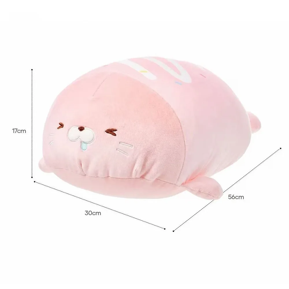 Plush Fabric Seal Plush Toy Cute Seal Shape Soft Cuddle Seal Stuffed Animal Rounded Pillow Shape Four Color Options