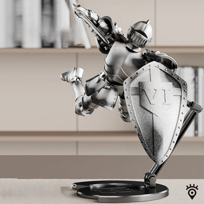 مجموعة نماذج الفارس المدرعة الثقيلة من العصور الوسطى - تتطلب التجميع، تأتي مع الدرع والإكسسوارات، ديكور مثالي لسطح المكتب #4