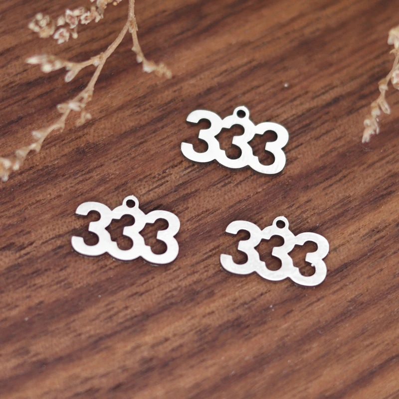 

3pcs Mini Figure 333 diy Accessories Lucky Charms for Jewelry Making Tassel Bracelets Earrings diy Craft Stainless Steel Pendant