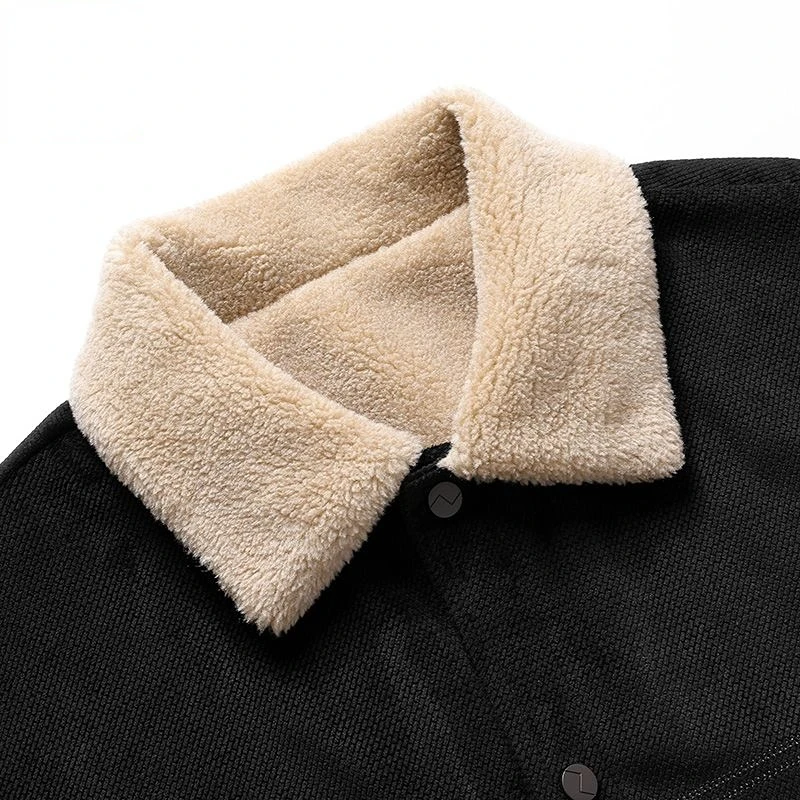 Youpin Romon Winter Suede Jacket Thick Fleece Coat Men\'s Fashion Plush Lapel Casual Workwear Jackets 2023 New Male Warm Coat 3XL