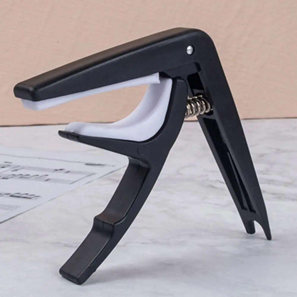 ABS+Metal Guitar Capo Black/White Electric Guitar Parts Quick Change Clamp Key Universal Guitar Tone Adjusting Clamp