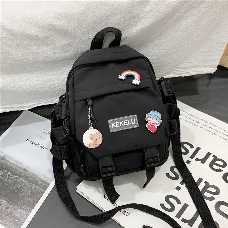 Canvas Bag Girl Shoulder Messenger Bag Student Sweet Cute Small Backpack Female Shoulders Mochila Escolar Plecak Kids Bag Rugzak