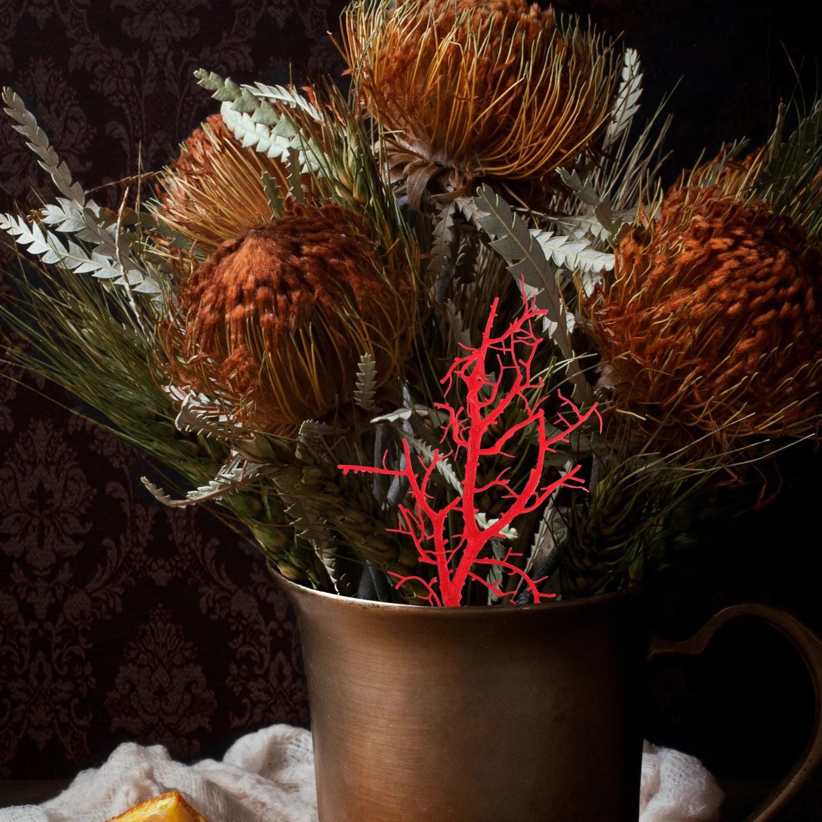 

6pcs Simulated Coral Branch Decor Artificial Twigs For Vase Filler Home Decorative Branches Plastic Twig Ornaments Party