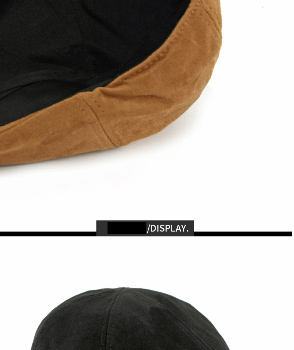 HT5028 Berets für Männer Frauen Künstler Maler Achteckige Baskenmütze Hut Einstellbare Ivy Flache Kappe Männlich Weiblich Herbst Winter Wildleder Baskenmütze Kappe – Detail 8