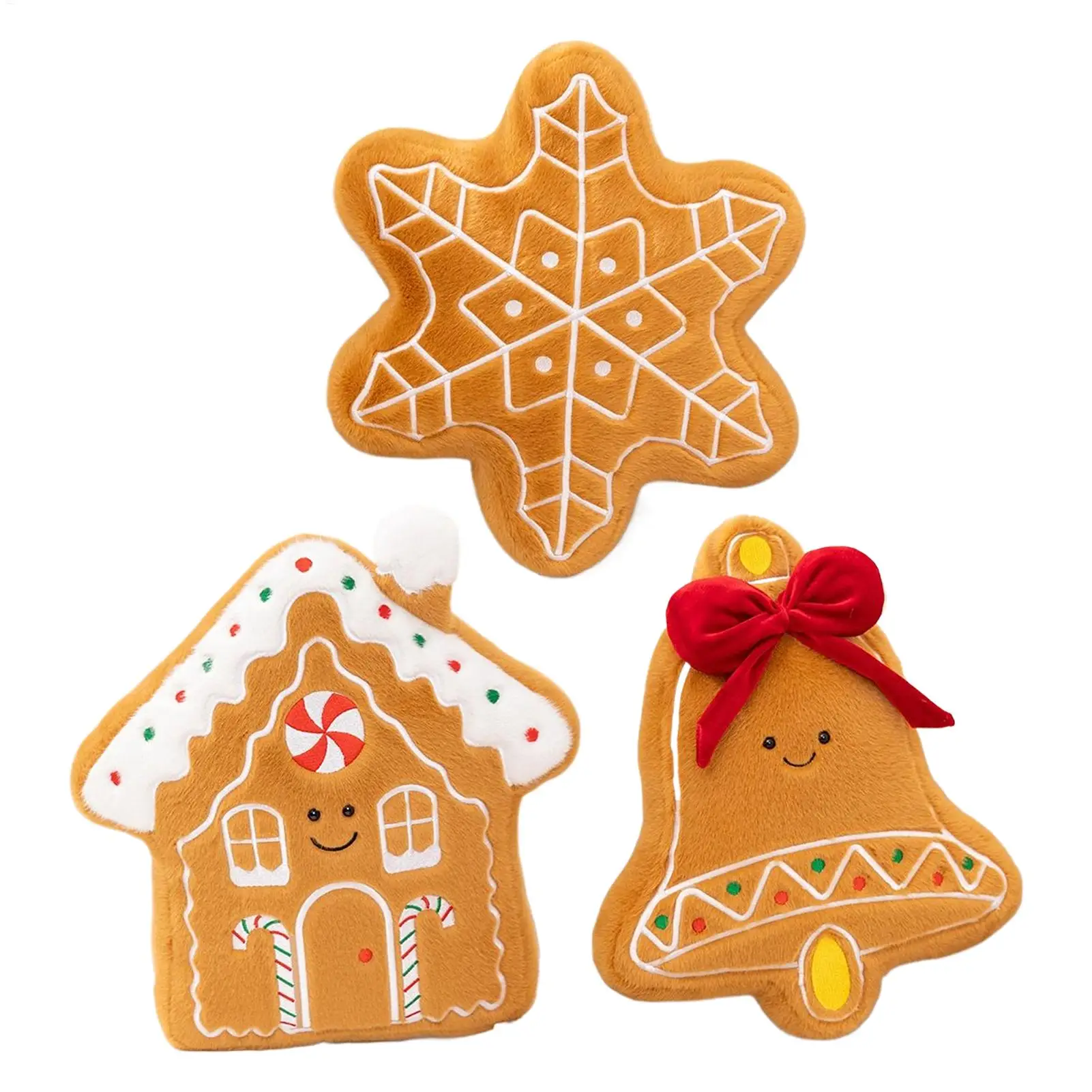 Weihnachts-Wurfkissen, Lebkuchen-Plüschkissen, Urlaubsthema, Dekor, weiches Sofakissen für Schlafzimmer, Wohnheim, Wohnzimmer, Kinderzimmer