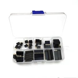 45Pcs/Box 2*2/3/4/5/6/7/8/9/10P 2.54mm Double Row Female Pin Header Set With Box