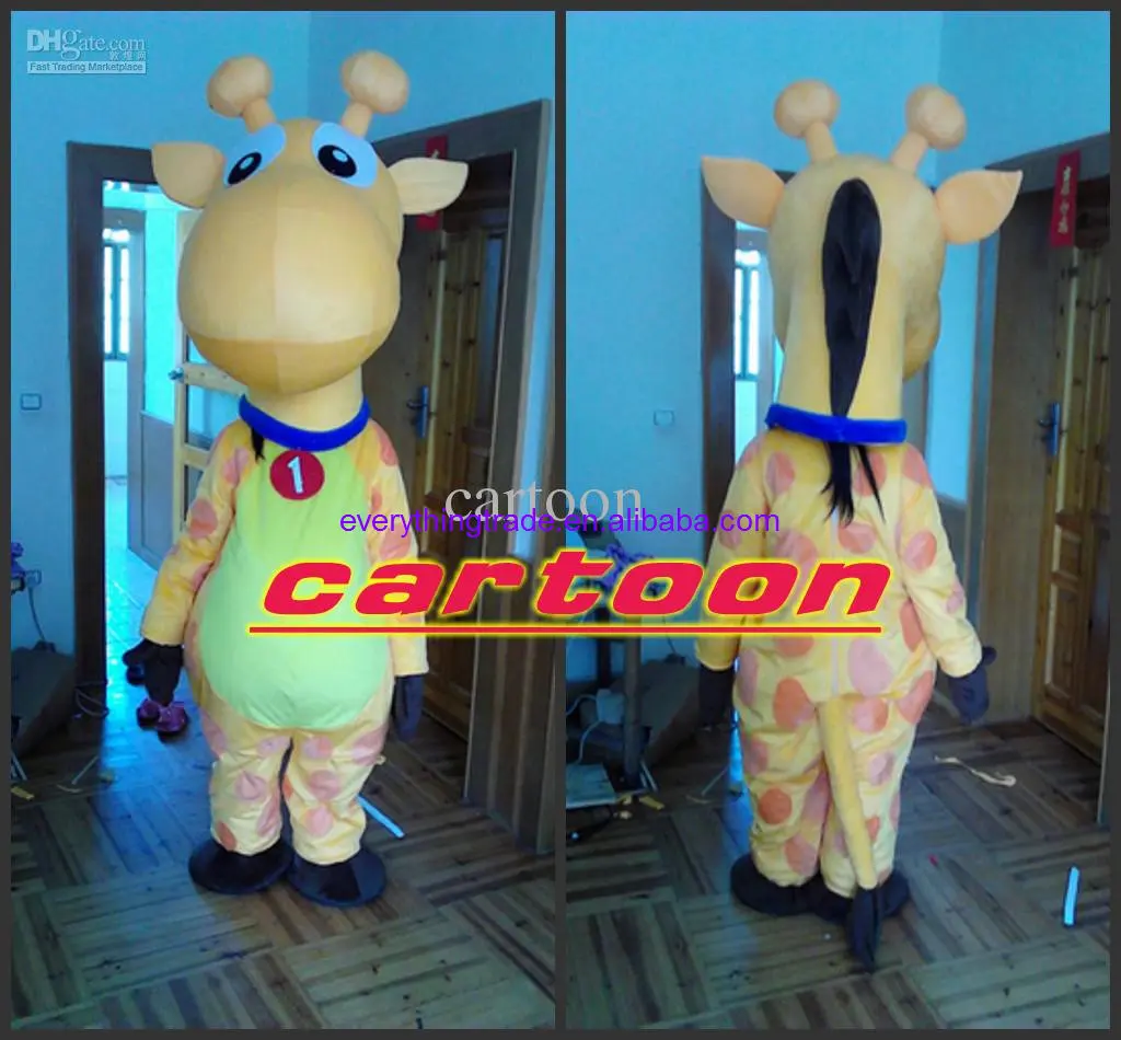 New Adult Hot Sale Foam Cute Giraffe Cartoon Mascot Costume Plush Christmas Fancy Dress Halloween Mascot Costume