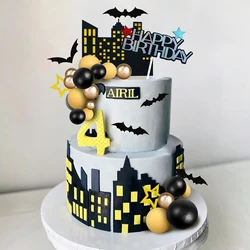 37 PCS Bat Cake Topper Happy Birthday Cake Decorations for Boys Kids Bat Theme Birthday Party Halloween Party Supplies