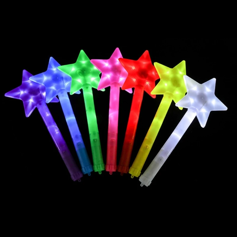 Light Up Stick Wand Toy LED Sparklers with 3 Light Modes Star Shape Flashing Sticks for Wedding Birthday Party