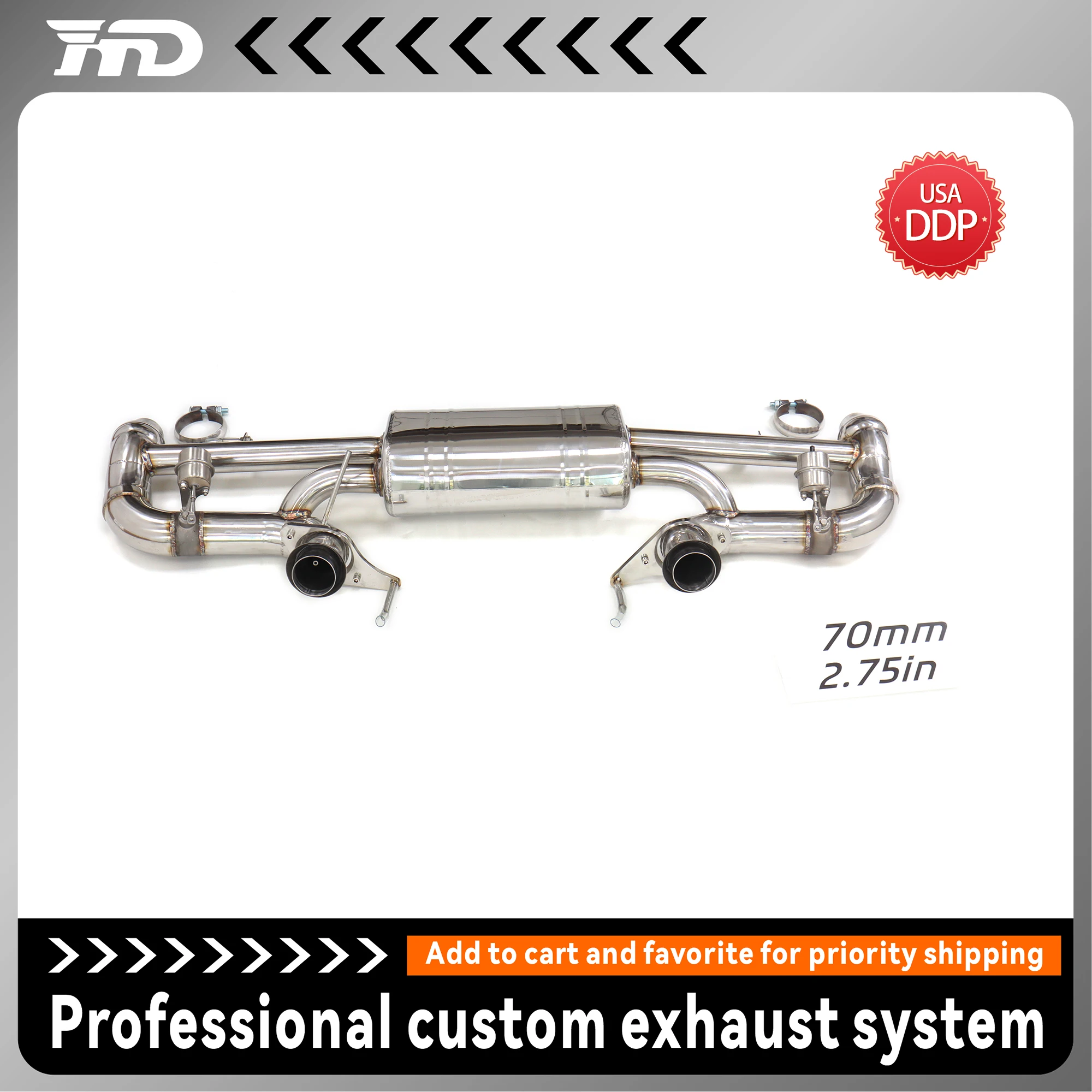 

Performance Catback for Aston Martin Vantage 4.7L HMD Stainless Steel Exhaust System Valve Muffler