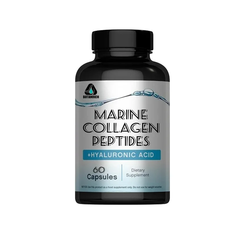 Marine Collagen Contains Type 1 and Type 3 Collagen and Hyaluronic Acid, Hydrolyzed Collagen, Skin Health Supplement,60 Capsules