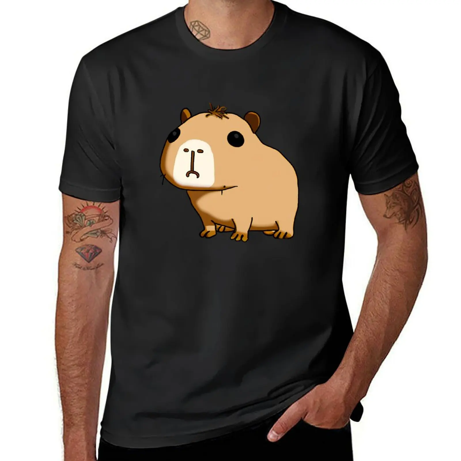 capybara T-shirt korean fashion kawaii clothes Aesthetic clothing fitted t shirts for men