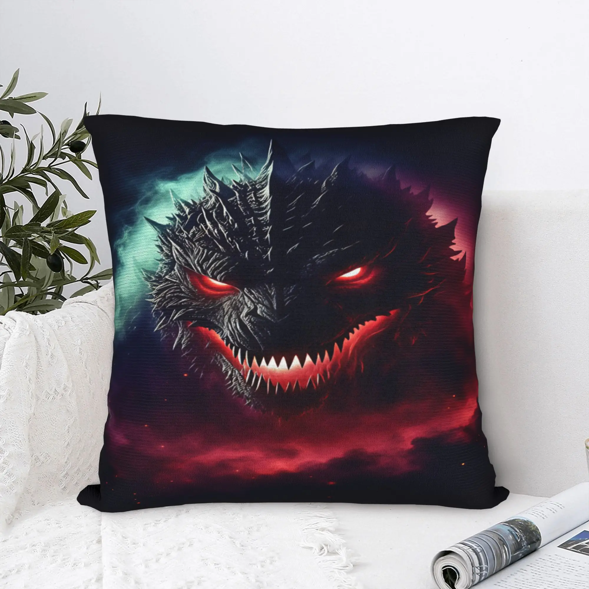M-Monster King Pillow Case  Graphic Pillow Cover For Sofa Home Decoration Retro Trendy Cushion Cover