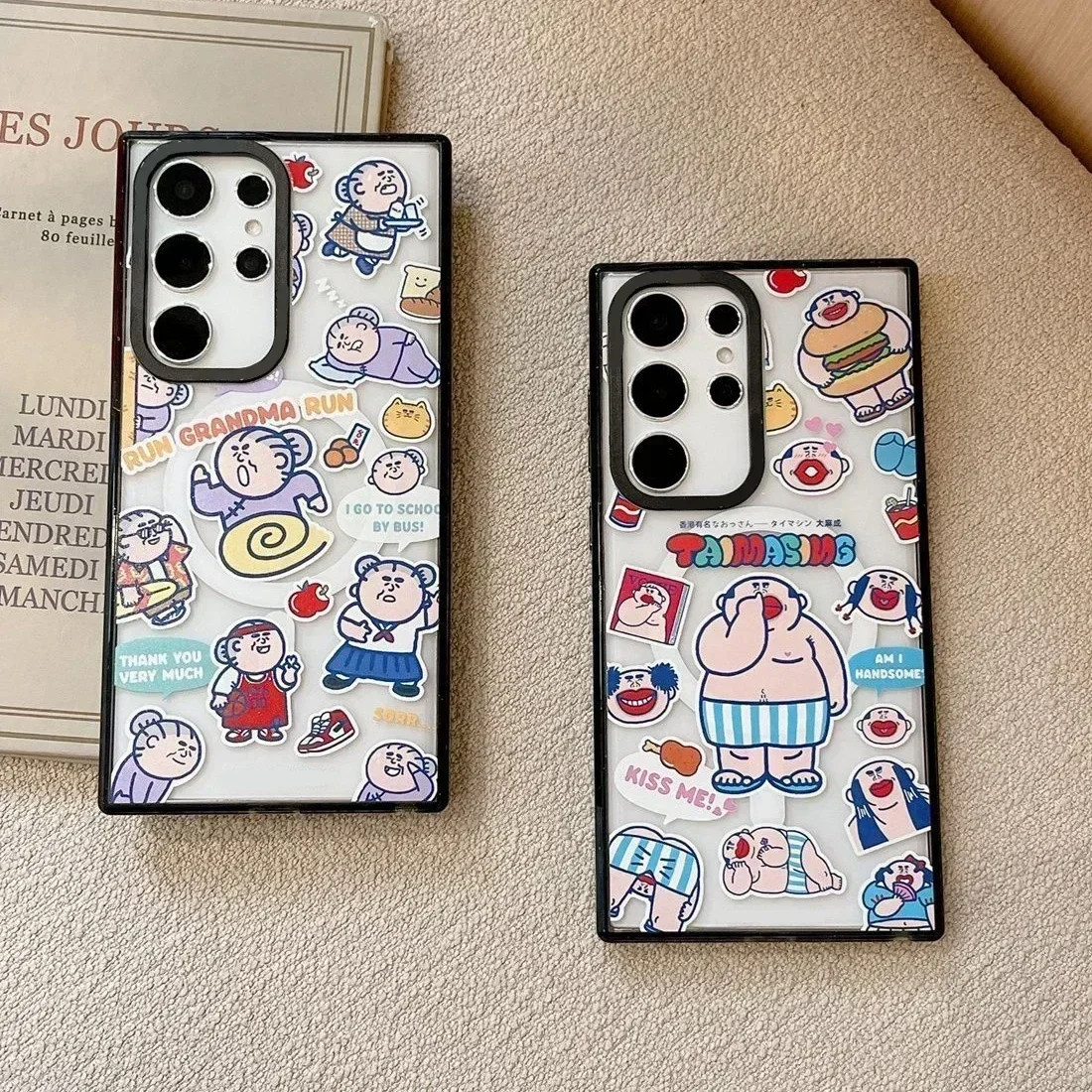 

Grandparents Magnetic Acrylic Black Border Magnetic Phone Case for Samsung Galaxy S25 + Plus S24 S23 Ultra S25U Protective Shell