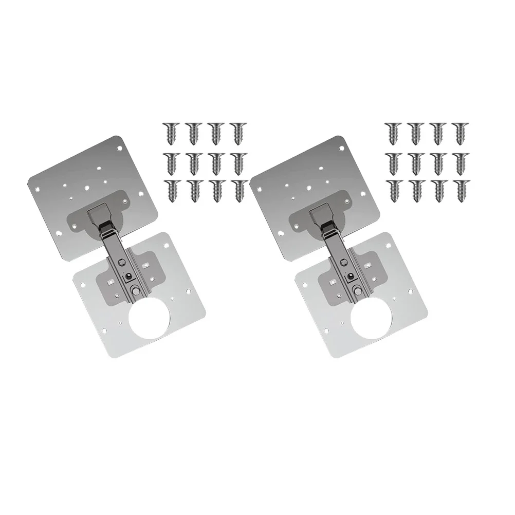 2 قطعة مجموعة أطباق إصلاح الفولاذ المقاوم للصدأ لإصلاح الأثاث دعامة مسطحة شديدة التحمل مع مسامير تثبيت الأجهزة للرف #5