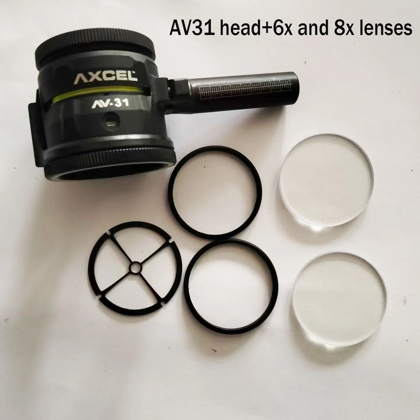 AV31/AV41 Single‑Pin Compound Bow Sight, Archery Scope 6X & 8X Magnifier Lenses, Left Right Hand Available for Hunting Shooting view 2