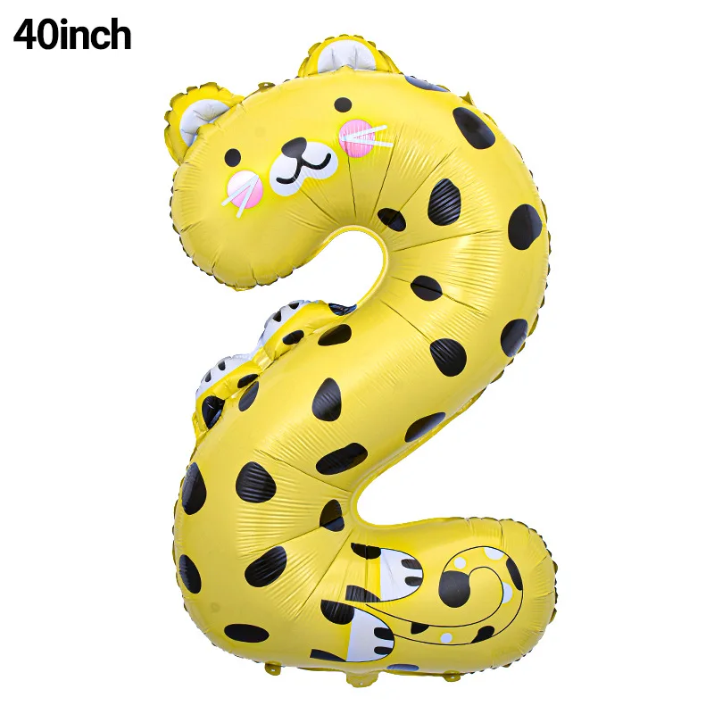 1 قطعة 40 بوصة كبيرة احباط الحيوان طباعة بالونة عيد ميلاد عدد بالون 0-9 حفلة عيد ميلاد سعيد زينة كبيرة الحيوان عدد بالون #4