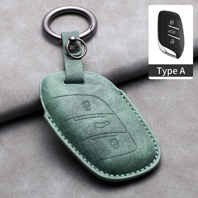 3 4 أزرار جلدية سيارة مفتاح بعيد غطاء ل MG4 Mg6 Ev HS GT ZS EV ZX MG5 EHS MARVEL X R ل Roewe RX3 RX5 RX8 ERX5 I6 I5