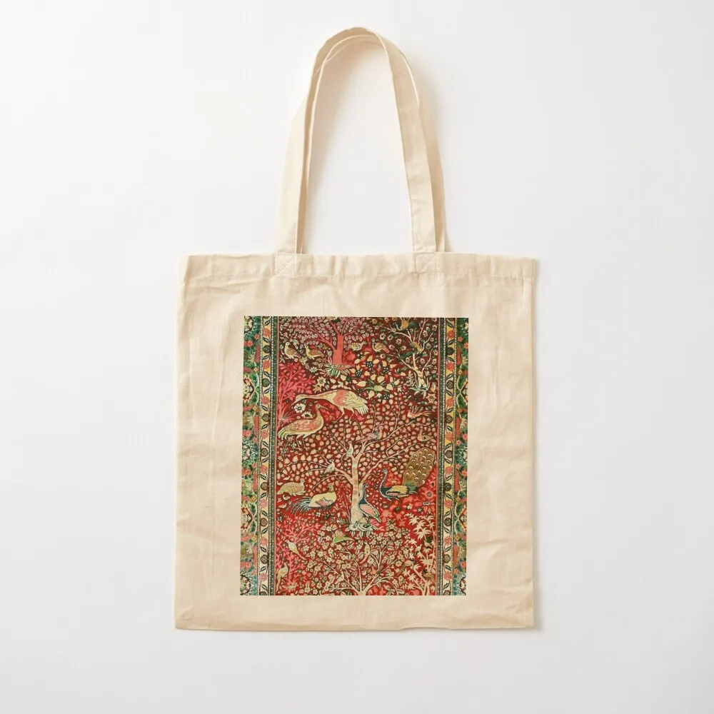 

Antique Persian Rug Bird Tree Flowers ca. 1600 Print Tote Bag bags for women Women's tote bag Canvas Tote Bag