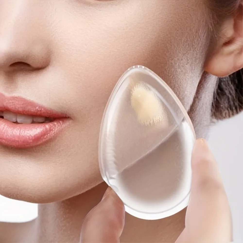 1 قطعة المسيل للدموع على شكل سيليكون ماكياج الإسفنج غير ماصة قابلة لإعادة الاستخدام لكريم الأساس المخفي أحمر الخدود سهلة التنظيف حفظ ماكياج أداة