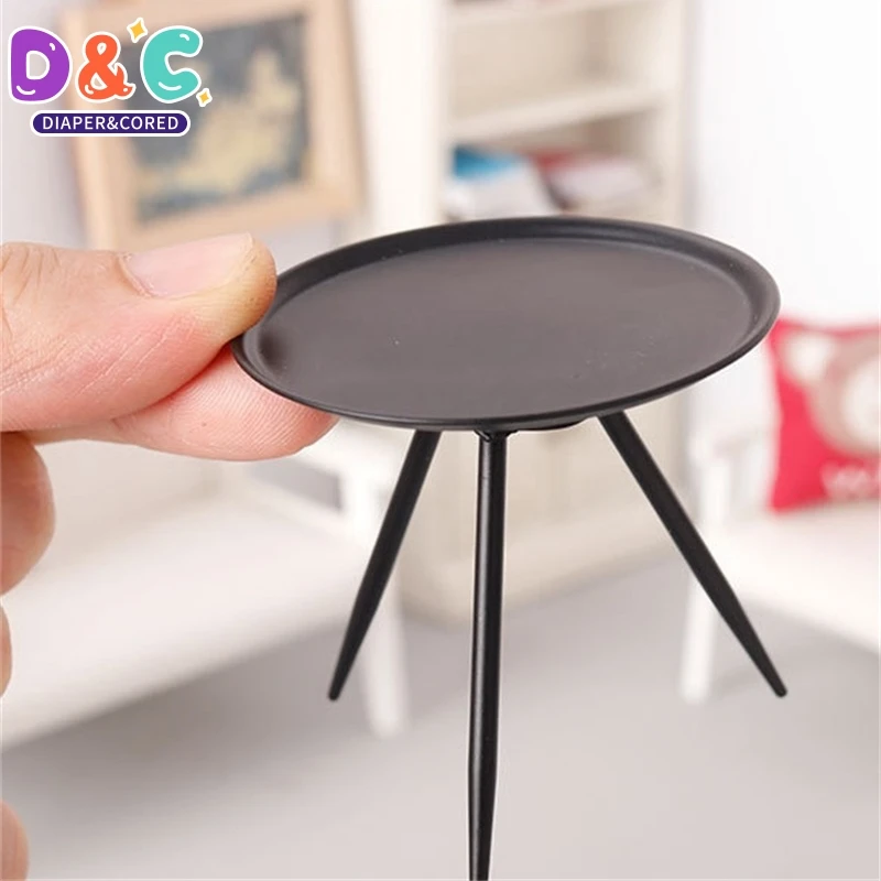 1:6 1:12 Dollhouse Miniature Iron Coffee Table Tea Table Model Dollhouse Simulation Table Furniture Decor Toy Micro Scene Prop