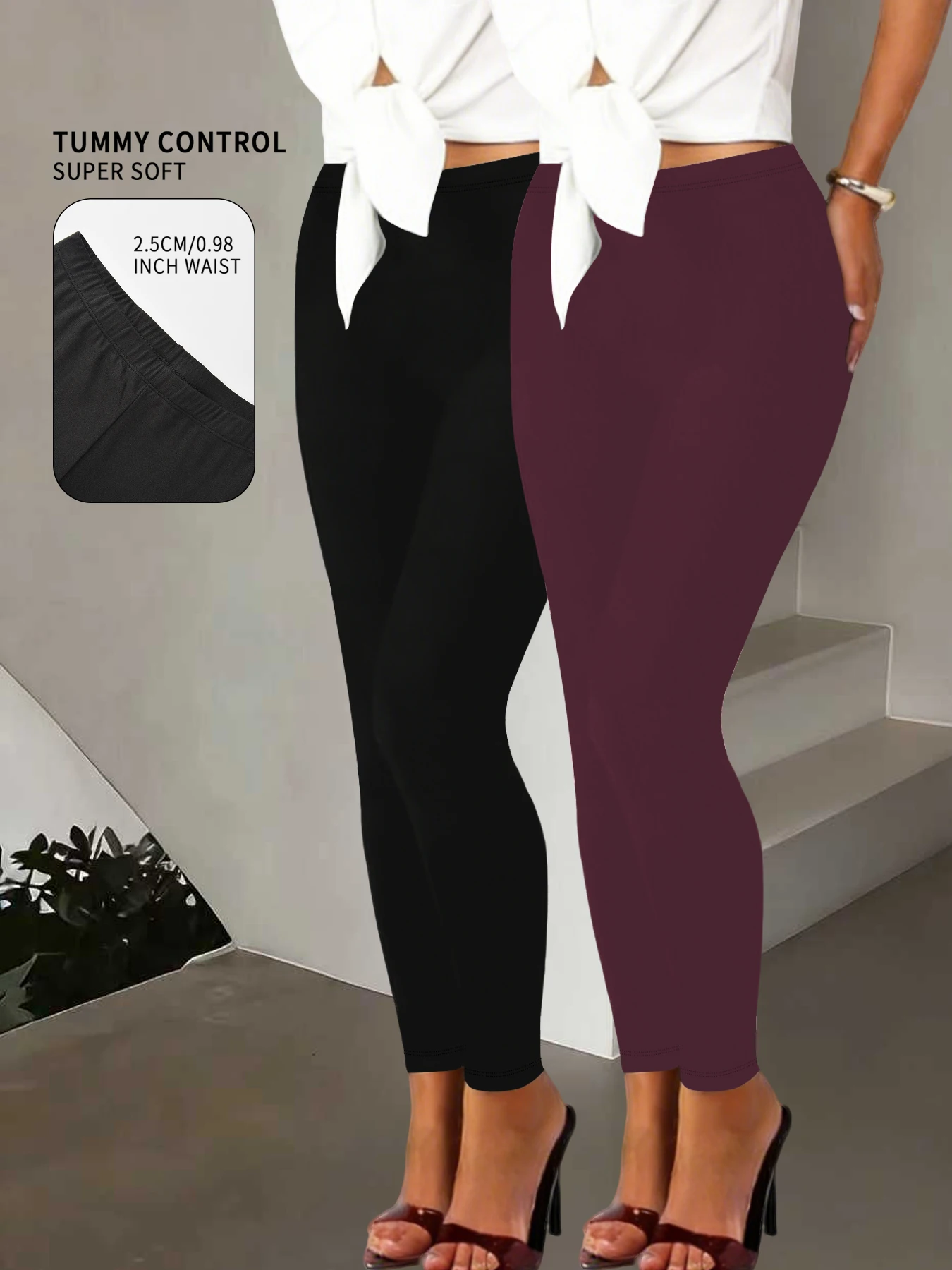 

2 пары женских леггинсов с низкой посадкой для тренировок — супермягкие, высокоэластичные колготки для йоги, бега, тренировок и повседневной жизни