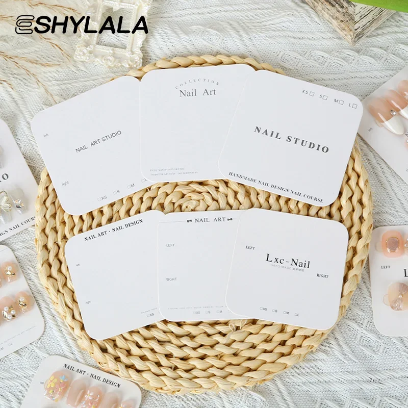 20 fogli di carte per imballaggio per unghie Display per unghie a pressione Fatto a mano Design per unghie finte Swatch Show Card Display per campioni di manicure Salon