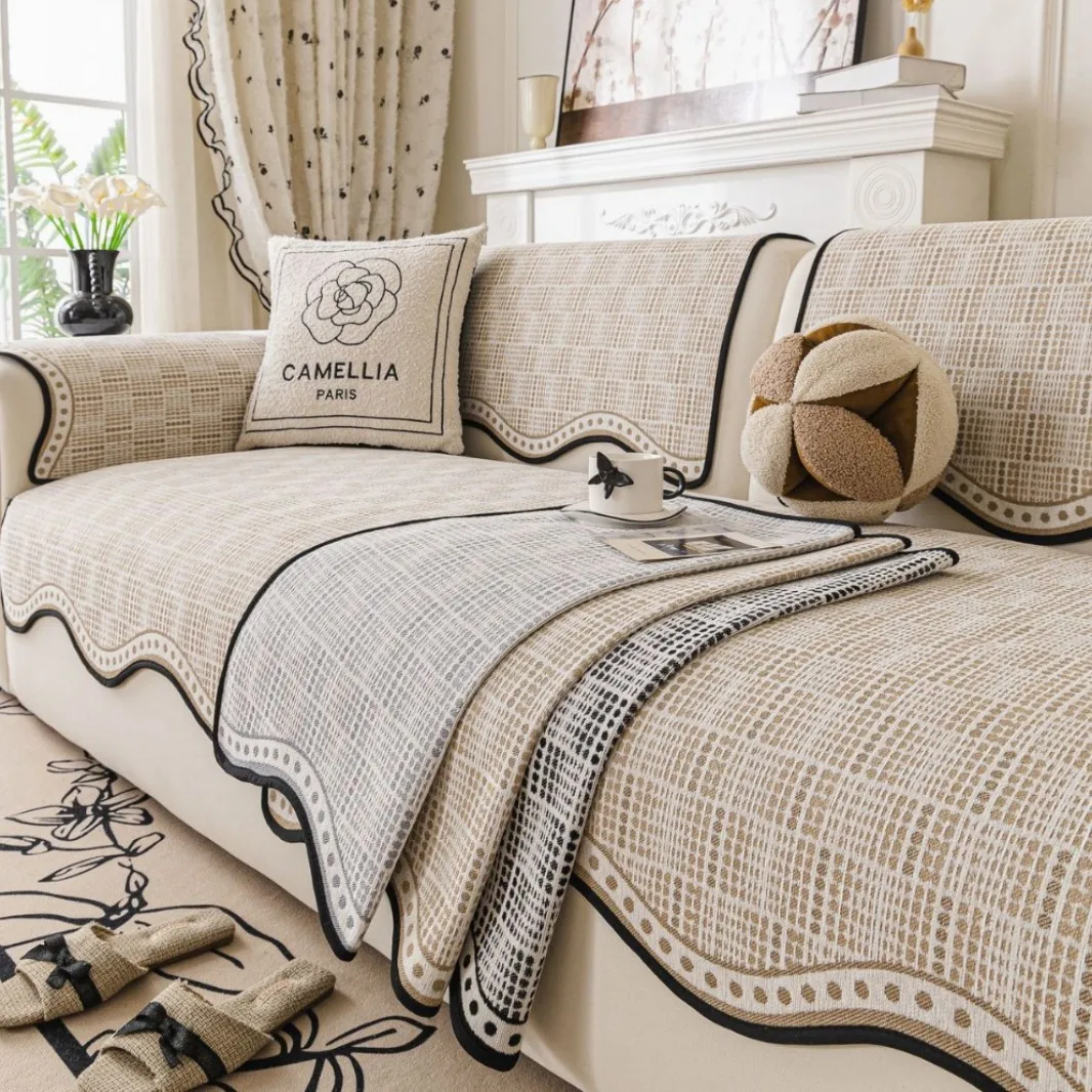 New 2026 Linen Sofa Cushion for All Seasons Universal Non-slip Sofa Cover Towel Cover Backrest Cover Cloth Towel Woven Cotton