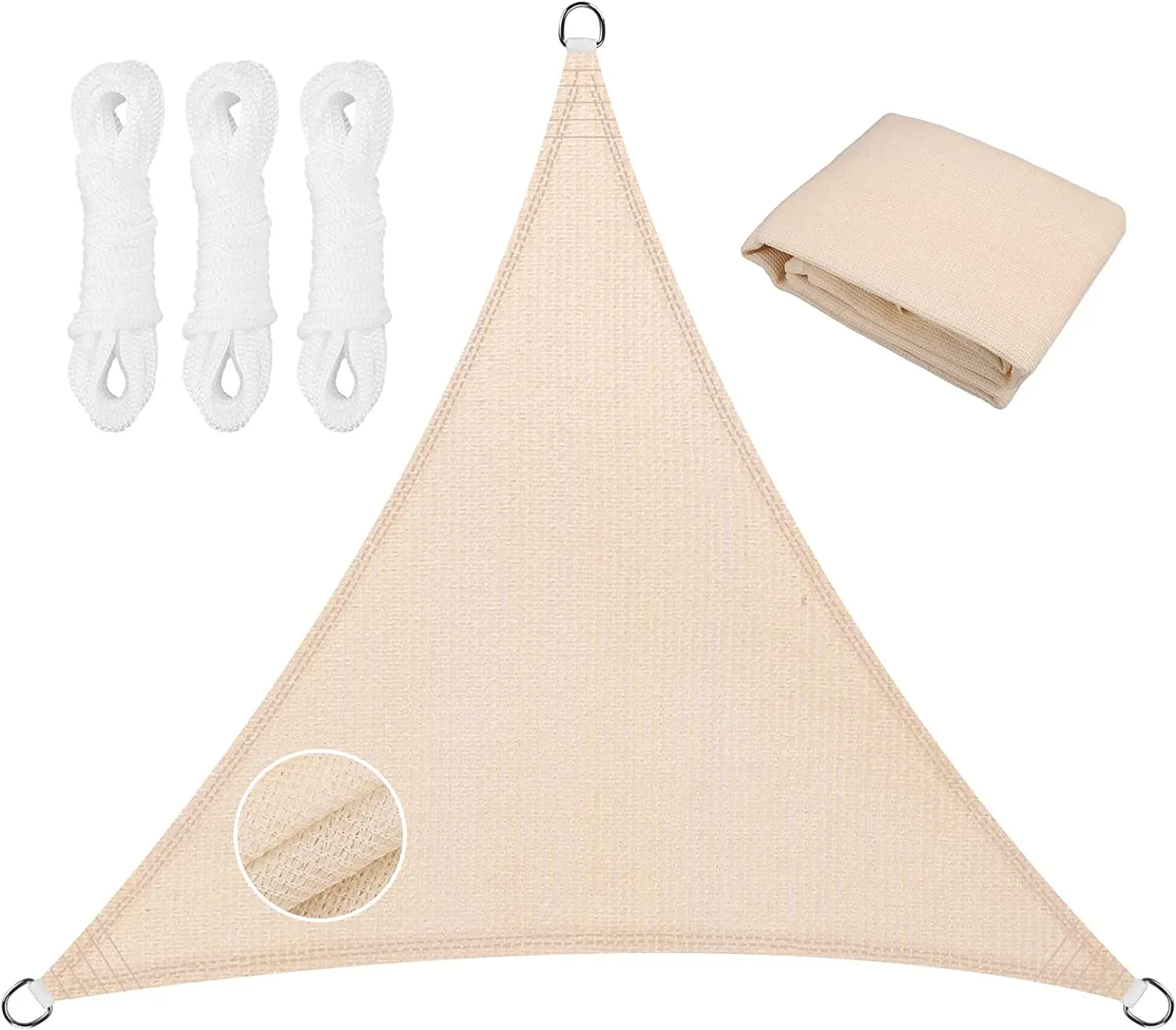 HDPE Sun Shade Sail Canopy Triangle 5x5x5M UV-Protection Breathable Awning for Garden Outdoor Patio Camping Shelters Car Tents