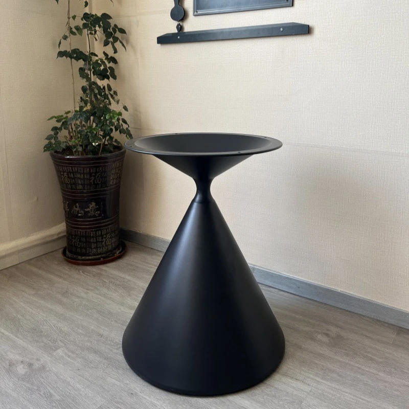 Stainless steel table foot rock slab marble dining table household hollow color matching base