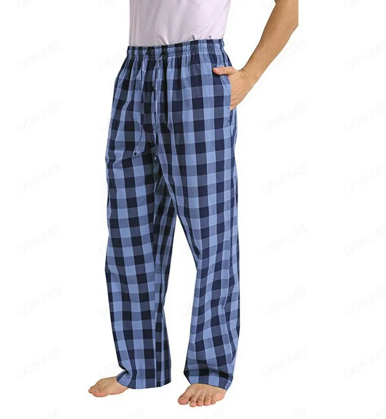 

Men's Summer Cotton Linen Thin Pants Loose Casual Wide Leg Pants Men Plaid Breathable Soft Comfortable Running Sports Trousers