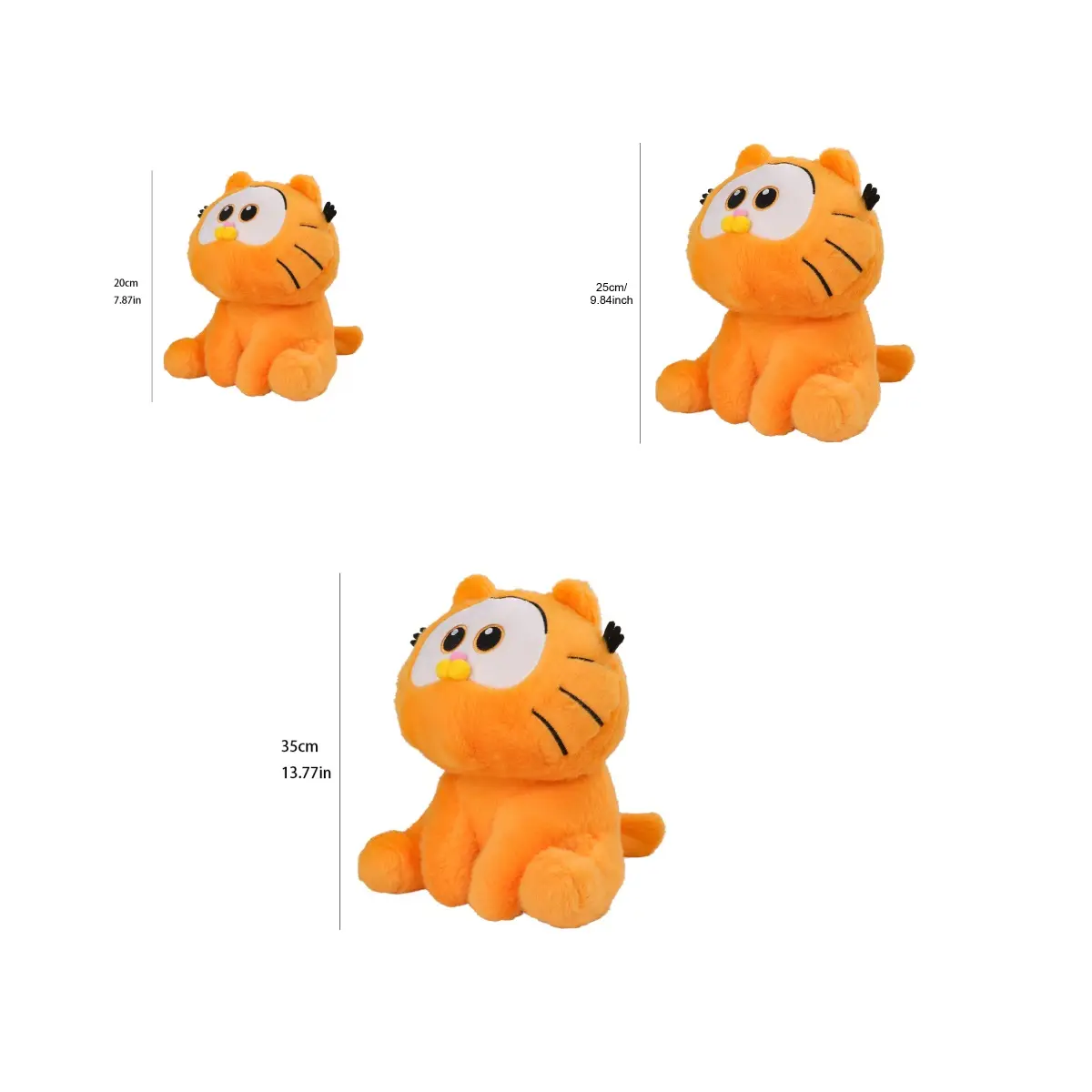 Brinquedos de Pelúcia do Garfield, 7.87in/9.84in/13.77in, Boneco Macio de Gato de Desenho Animado, Presente para Crianças