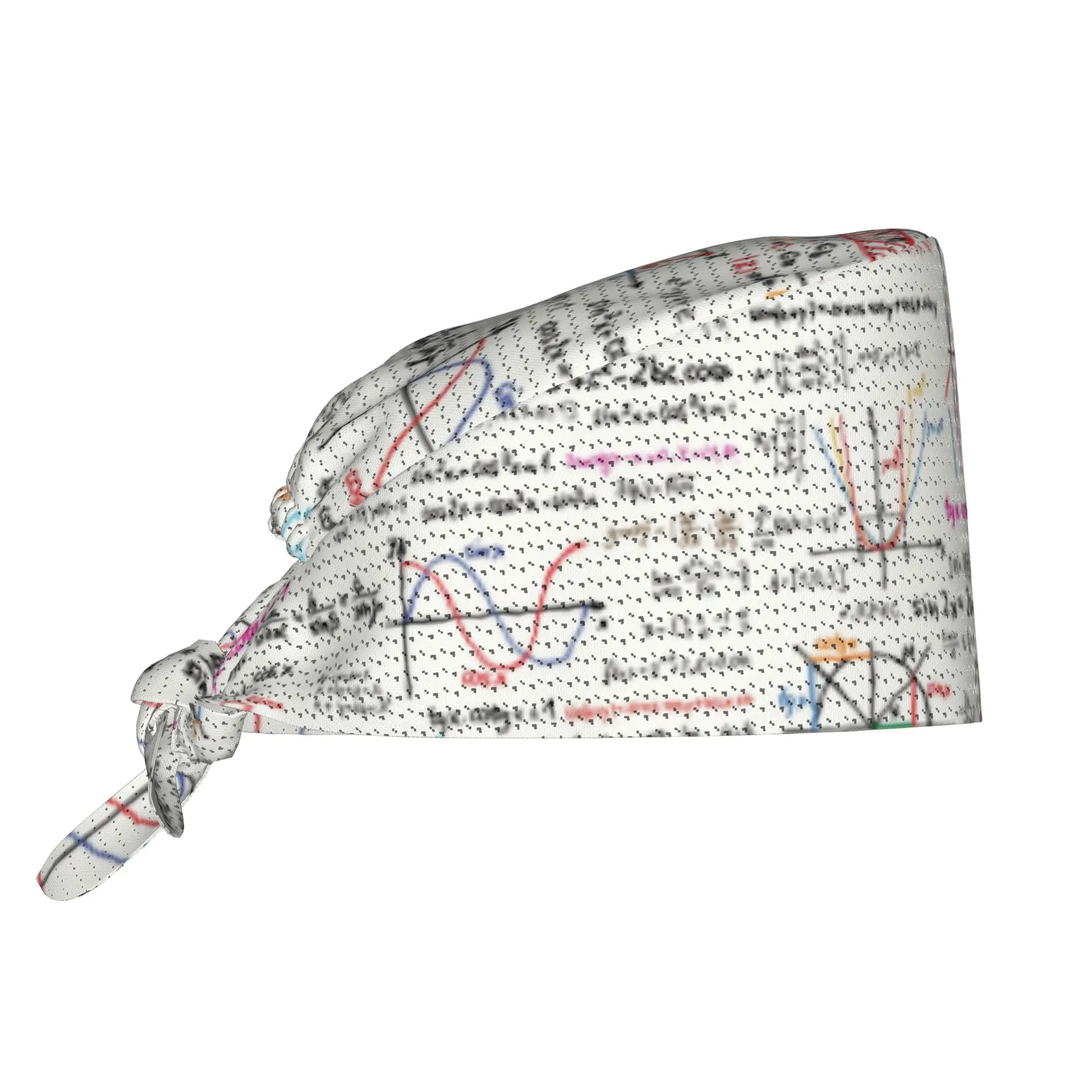 Custom Adjustable Mathematics Formulas Math Numbers Working Hat Men Women Geek Science Puzzle Surgical Hat for Nurse