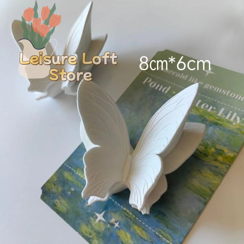 Plaster Butterfly Wall Art Waterproof Rustic Wall Decor for Living Room Office Dining Area Home Accent Piece