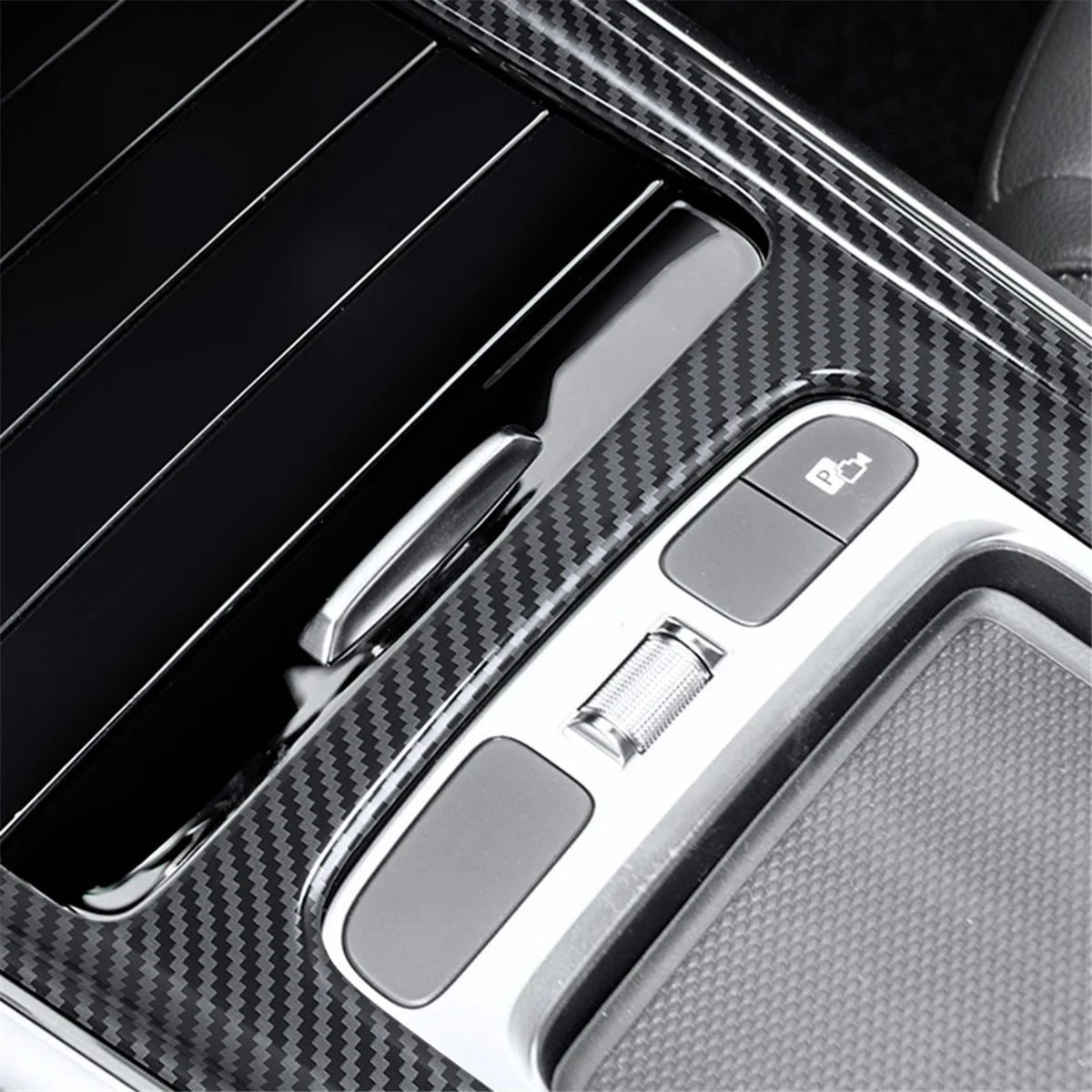 لوحة تشذيب تغيير التروس المركزية الداخلية للسيارة ، ملصق أسود لمرسيدس بنز ، GLA ، EQA ، GLB ، EQB ، EQB ، بدون إصدار ماوس