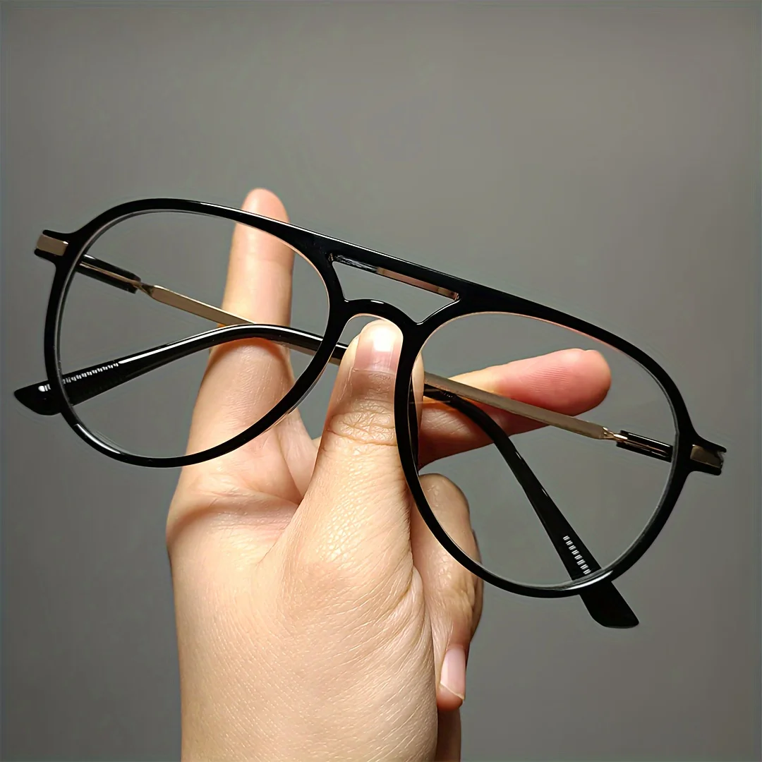 Männer Pilot Oval Lesebrille Rahmen 0 + 0,5... + 4,0 Weitsichtigkeit Brillen Brillen Doppel Strahl Design Für Ältere Männer und Frauen