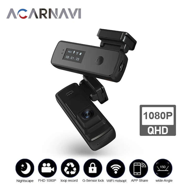 

Acarnavi Car DVR T9 1080P HD Night Vision 1S Dash 150° FOV Camera Recorder WiFi Dash Cam QHD ADAS APP Control