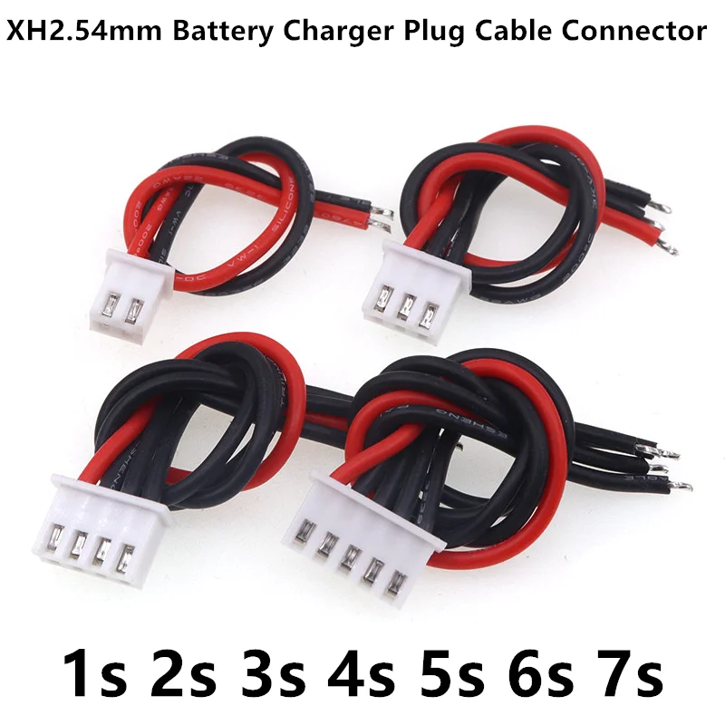 5PCS JST XH XH2.54 1s 2s 3s 4s 5s 6s 7s Battery Charger Plug Cable Connector 10cm 20cm 30cm XH2.54mm 3239-22AWG Silicone Wire