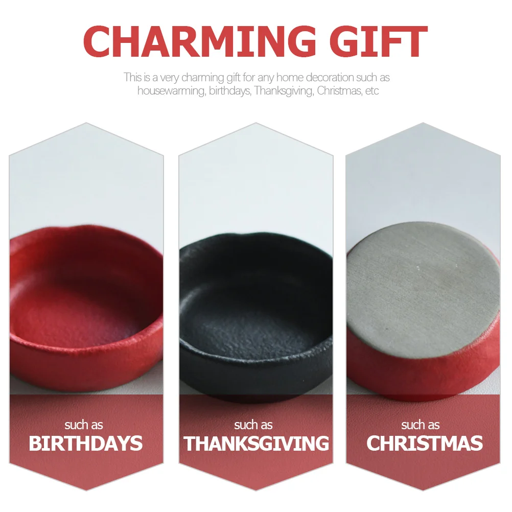 

6Pcs Ceramic Tealight Holder Modern Smooth Handmade Desk Decoration Portable Stable Flat Base Home Party Centerpiece