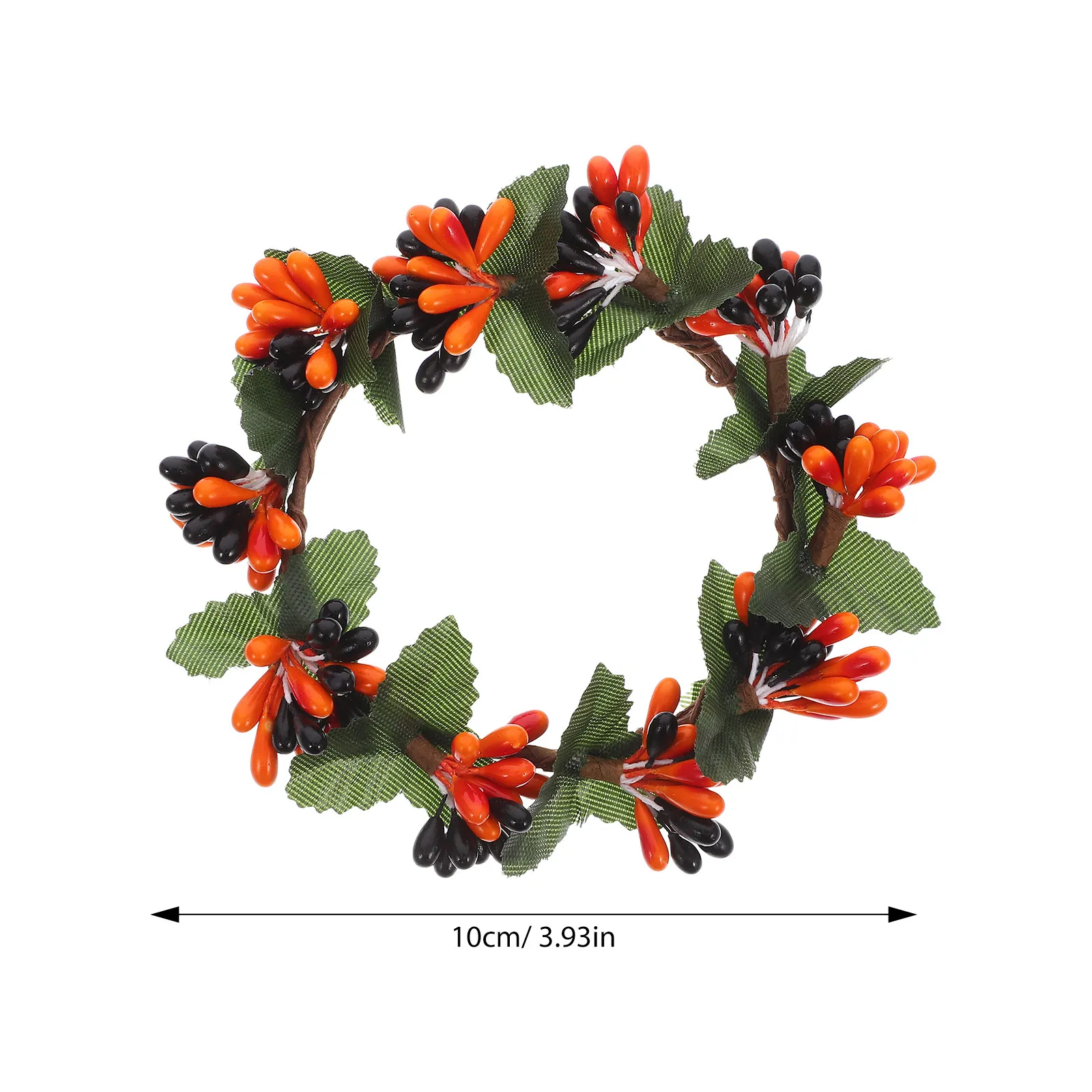 2Pcs Artificial Berry Ring Small Wreath Decorative Holder for Halloween Thanksgiving Christmas Table Centerpiece