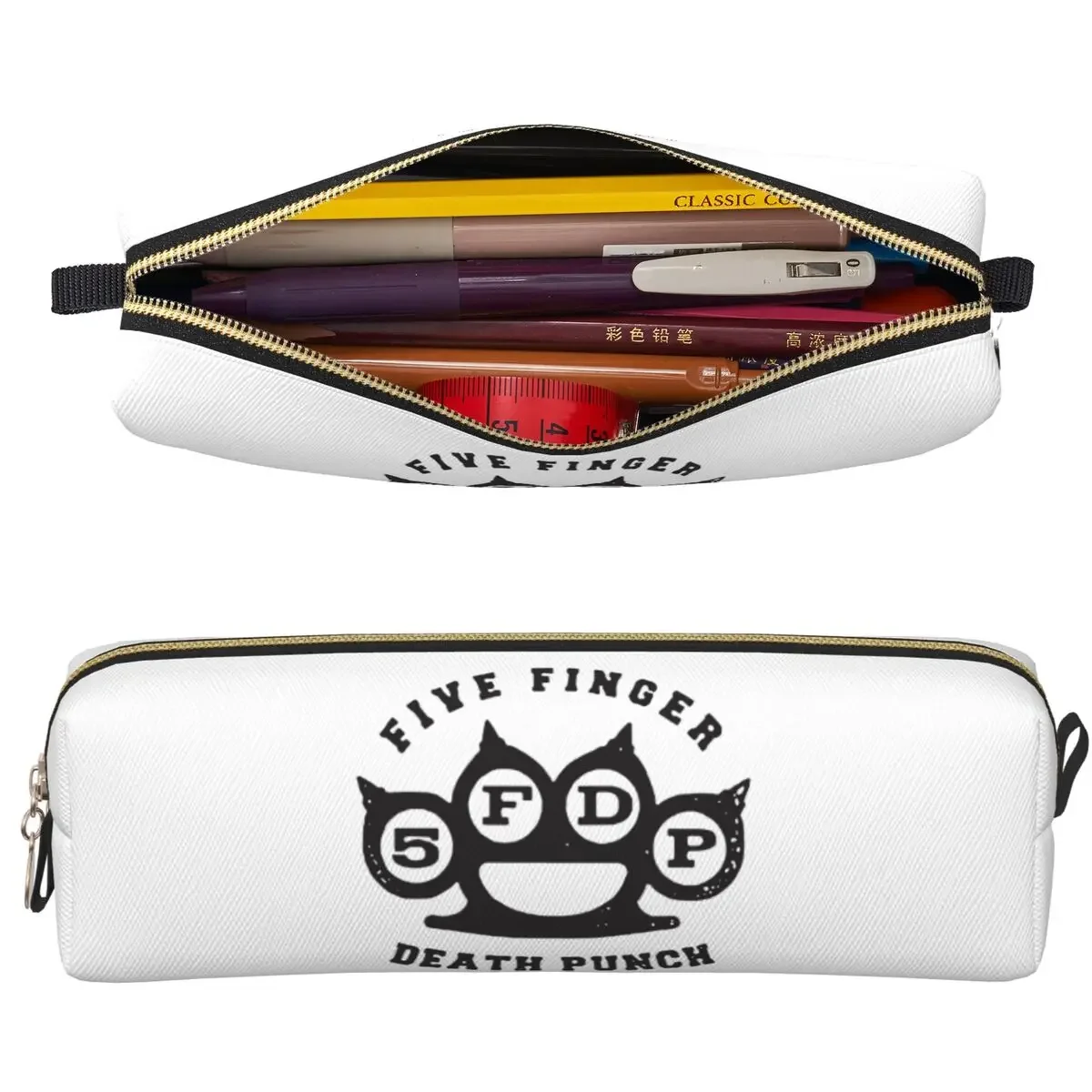Five Finger Death Punch Pencil Cases Big Capacity Pen Bags Pen Box For Boys Girls School Office Pencil Pouch Cosmetic bag