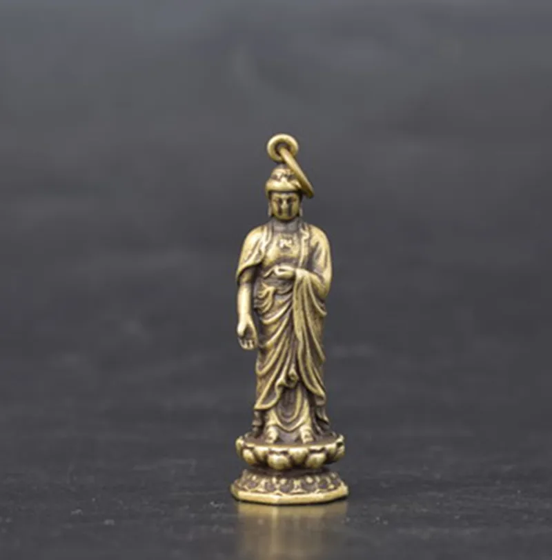 

Brass Sakyamuni Buddha Statue Lucky Amulet Pendant Necklace Women Men's Pendant Key Chain Pendant Gift New