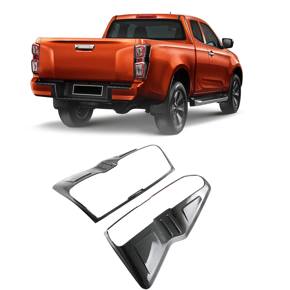 Car Rear Tail Light Lamp Decoration Cover Trim for Isuzu D-Max 2019-2022 Car Styling Frame Carbon