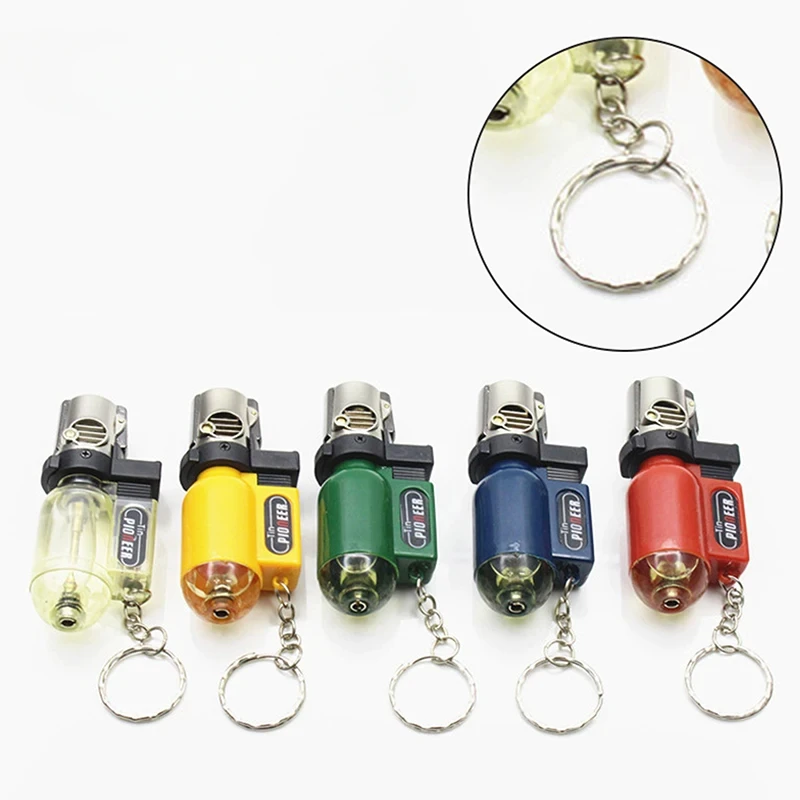 Hot Portable Windproof Jet Flame Butane Refillable Torch Lighter Cigarette BBQ Ignition Tool with Keychain Smoke Accessories