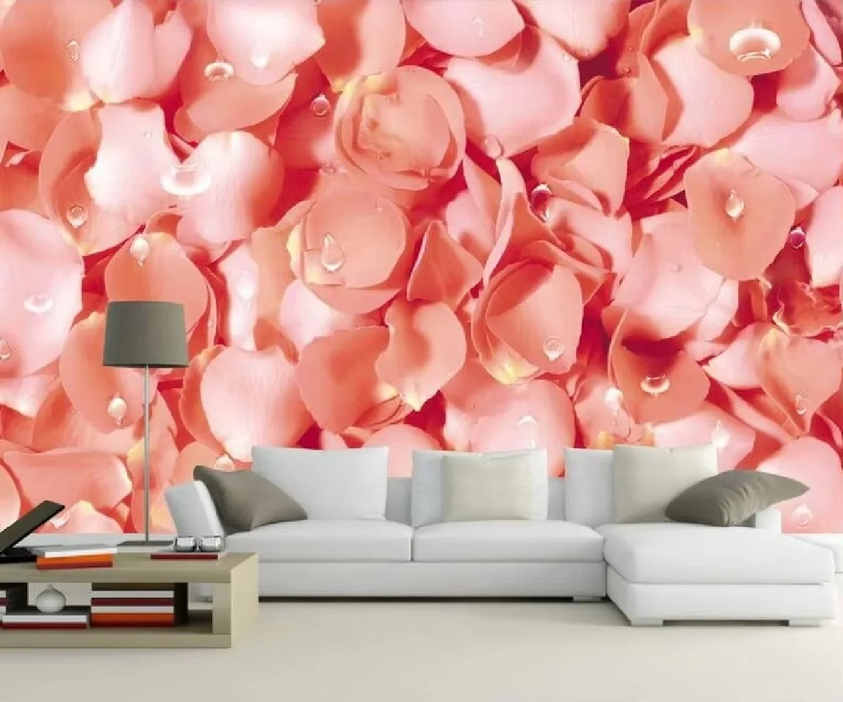 Custom Wallpaper photo Nordic Modern Pink Rose TV Background Wall Painting Home Decor Living Room Bedroom Murals 3D Wallpaper