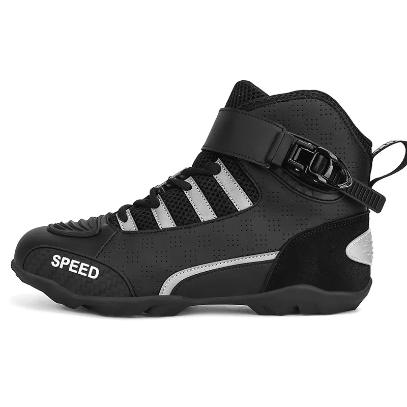 New Motorcycle Boots Men Leather Motos Breathable Anti Slip Wear-resistant Riders Boots Motorbike Racing Ankle Length Shoes