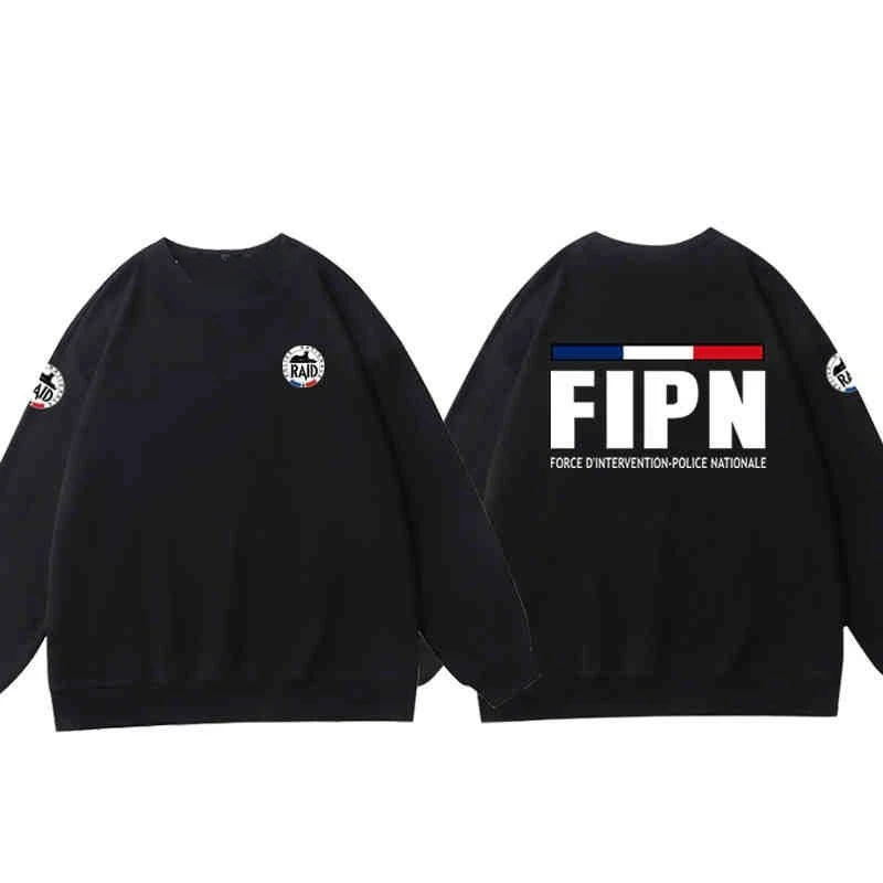 

RAID French Panthers FIPN Crew Neck Sweater Military Outdoor Long Sleeve Sweater Tactical Sweatshirt Military Men's Casual Top